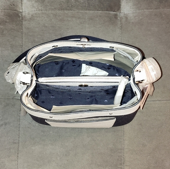 NWT KATE SPADE NEW YORK MARTI REAL DENIM & WHITE LEATHER LARGE BUCKET BAG - Picture 2 of 16